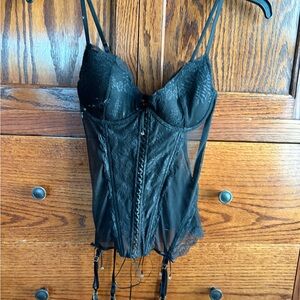 Victoria's Secret Black Lace Detail Corset